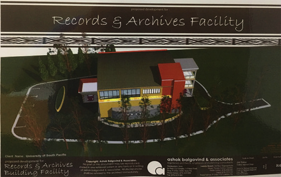 Illustration of the new Archives Building, University of South Pacific, Fiji
